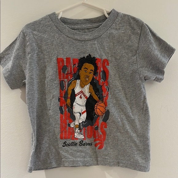 Other - Gray Short Sleeve Tee with Cartoon Basketball Graphic